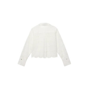 Mint Velvet White Broderie Cropped Shirt
